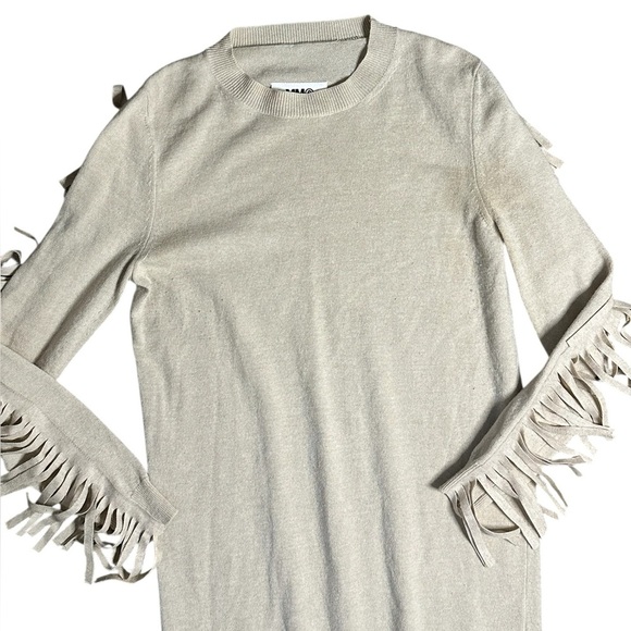 Mm6 Maison Margella Fringe Mini Dress Medium - Picture 3 of 9